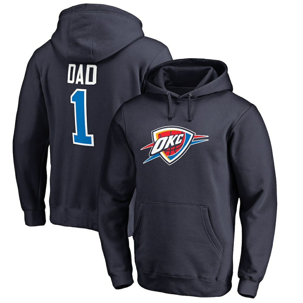Oklahoma City Thunder #1 Dad Pullover Hoodie Navy