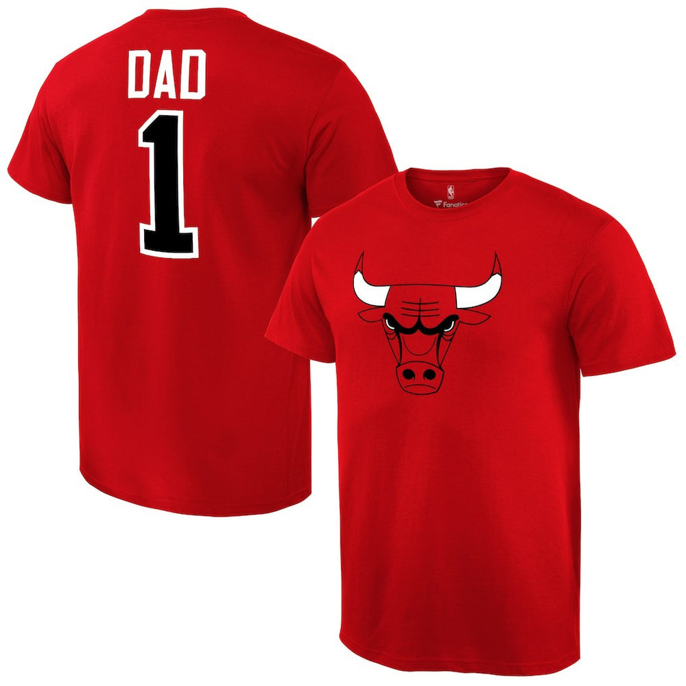 Chicago Bulls #1 Dad T-Shirt Red