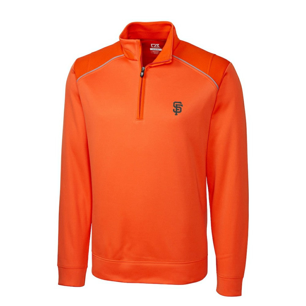 San Francisco Giants Cutter & Buck Ridge WeatherTec Half-Zip Pullover Jacket - Orange Jackets