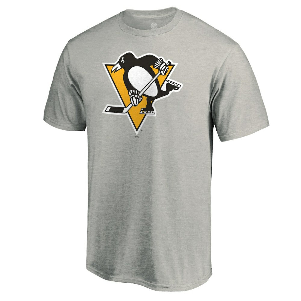 NHL Pittsburgh Penguins Team Primary Logo 2 T-Shirt - Ash
