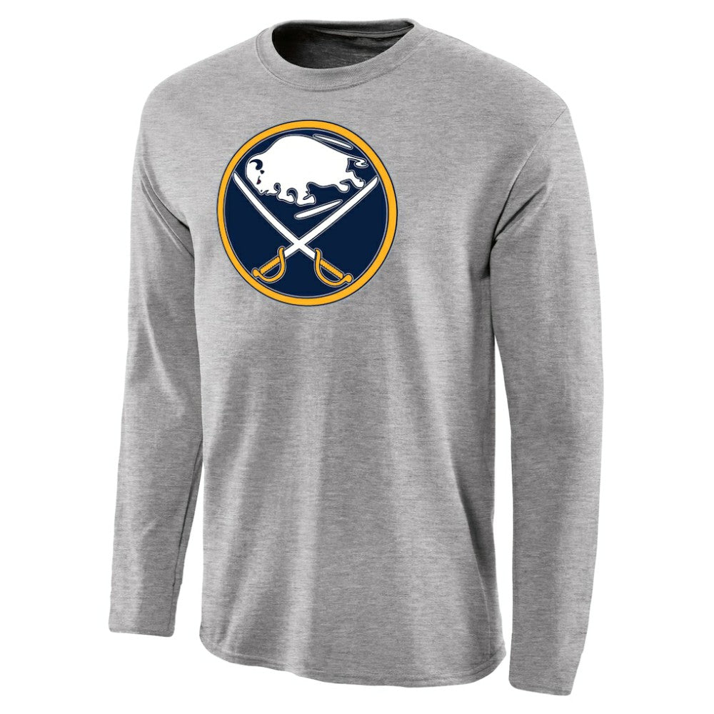 NHL Buffalo Sabres Team Primary Logo 2 Long Sleeve T-Shirt - Ash