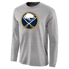 NHL Buffalo Sabres Team Primary Logo 2 Long Sleeve T-Shirt - Ash