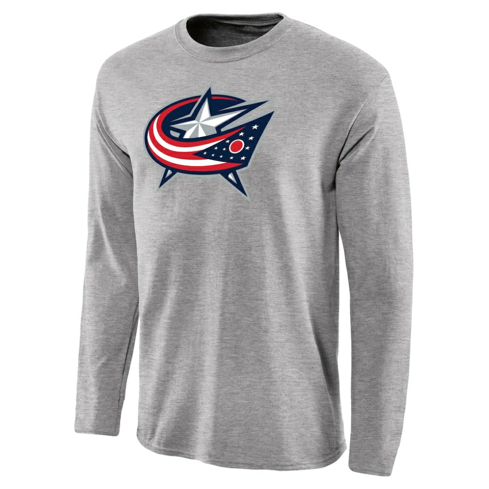 NHL Columbus Blue Jackets Team Primary Logo Long Sleeve T-Shirt - Ash