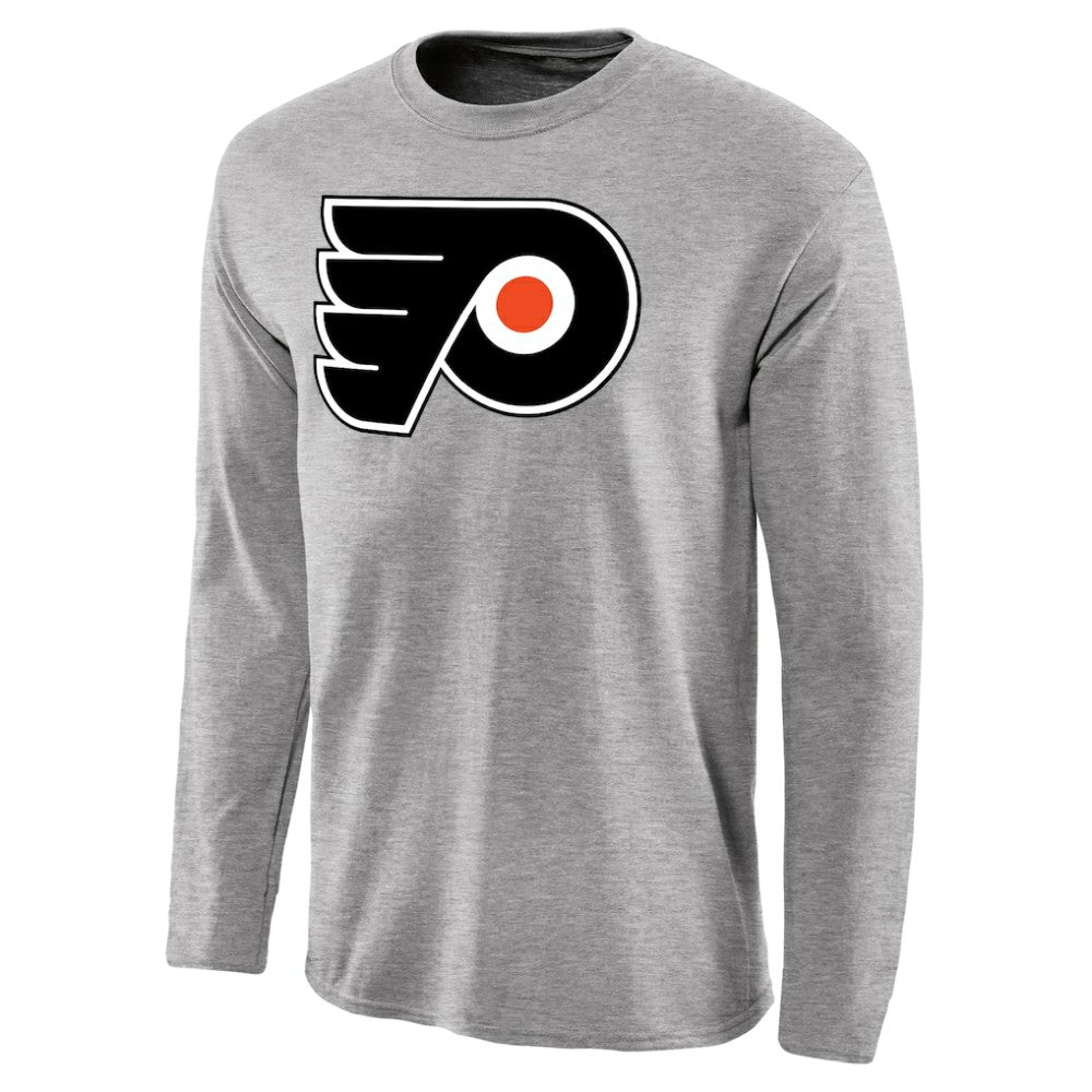 NHL Philadelphia Flyers Team Primary Logo 2 Long Sleeve T-Shirt - Ash