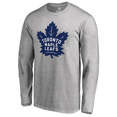 NHL Toronto Maple Leafs Team Primary Logo 2 Long Sleeve T-Shirt - Ash