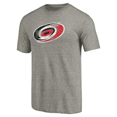 NHL Carolina Hurricanes Distressed Team Logo Tri-Blend T-Shirt - Ash