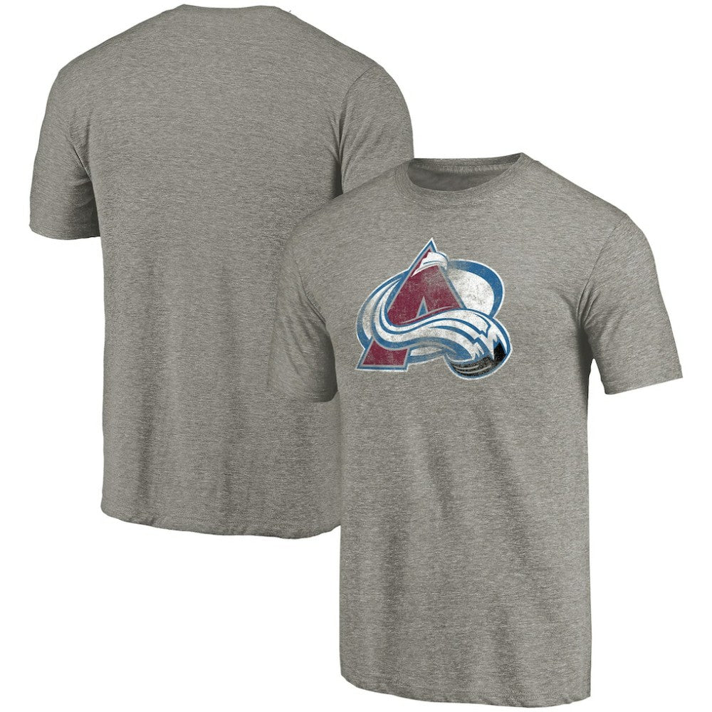 NHL Colorado Avalanche Distressed Team Logo Tri-Blend T-Shirt - Ash