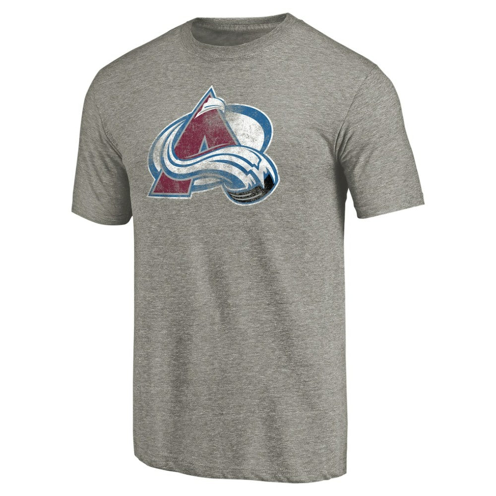 NHL Colorado Avalanche Distressed Team Logo Tri-Blend T-Shirt - Ash
