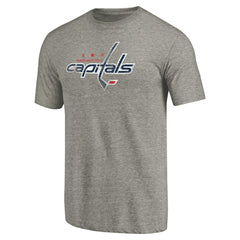 NHL Washington Capitals Distressed Team Logo Tri-Blend T-Shirt - Ash