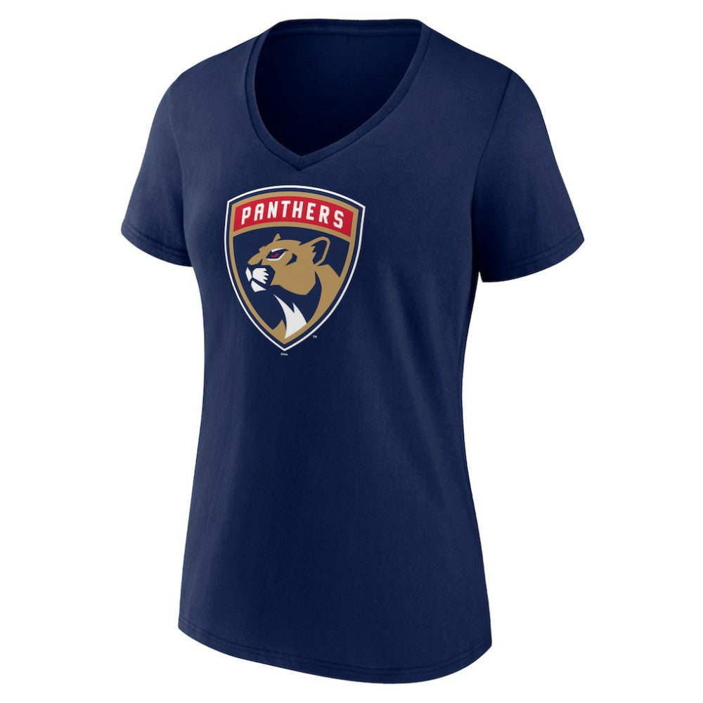 NHL Florida Panthers Women's Primary Logo V-Neck T-Shirt - Navy