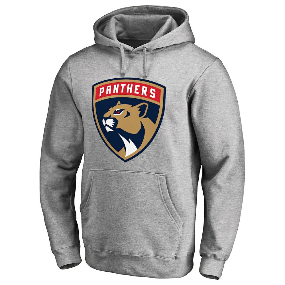 NHL Florida Panthers Primary Team Logo Fleece Fitted Pullover Hoodie - Heather Gray