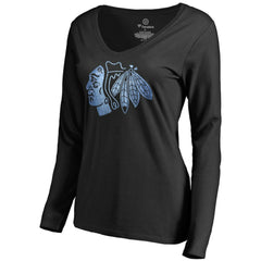 NHL Chicago Blackhawks Women's Pond Hockey Long Sleeve T-Shirt - Black