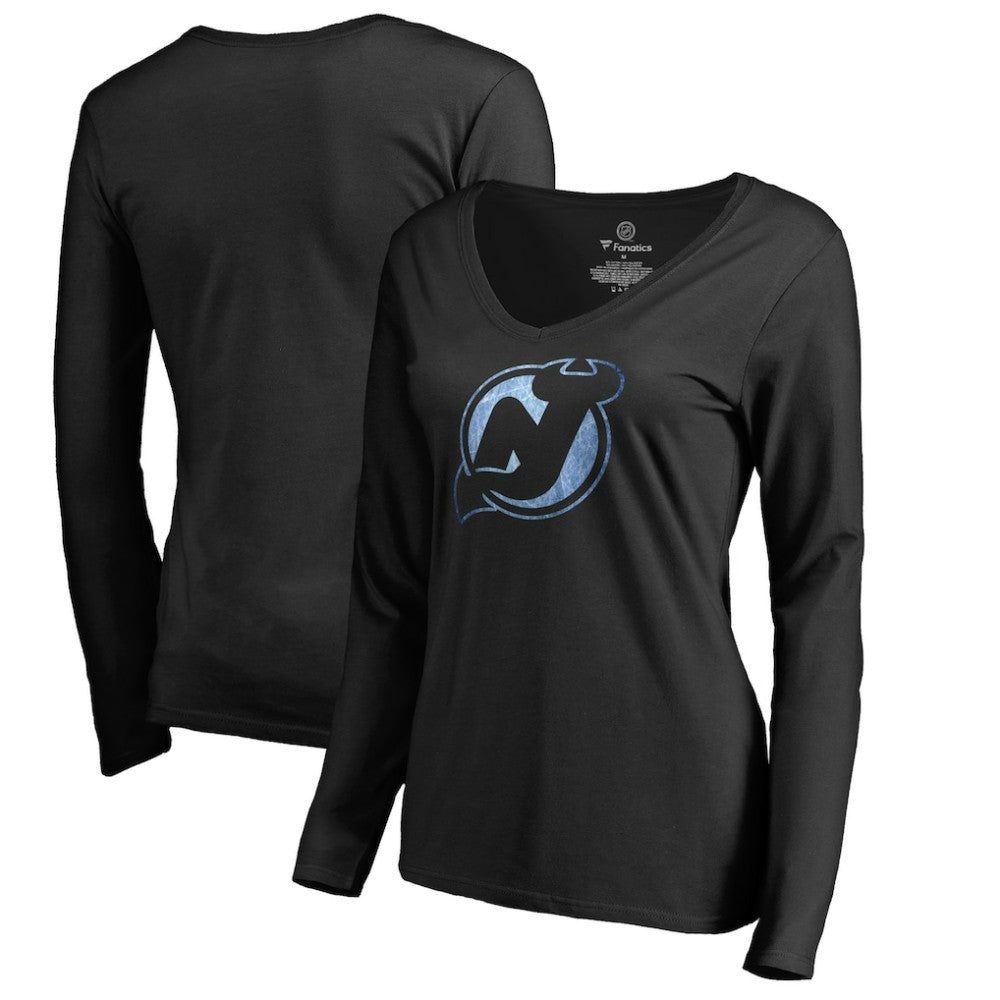 NHL New Jersey Devils Women's Pond Hockey Long Sleeve T-Shirt - Black