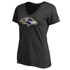 Baltimore Ravens Women's Primary Team Logo V-Neck T-Shirt Black
