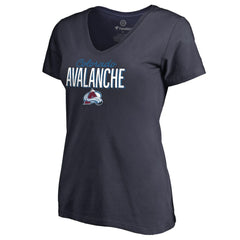 NHL Colorado Avalanche Women's Nostalgia V-Neck T-Shirt - Navy