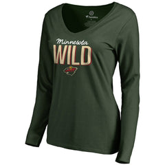 NHL Minnesota Wild Women's Nostalgia Long Sleeve T-Shirt - Green