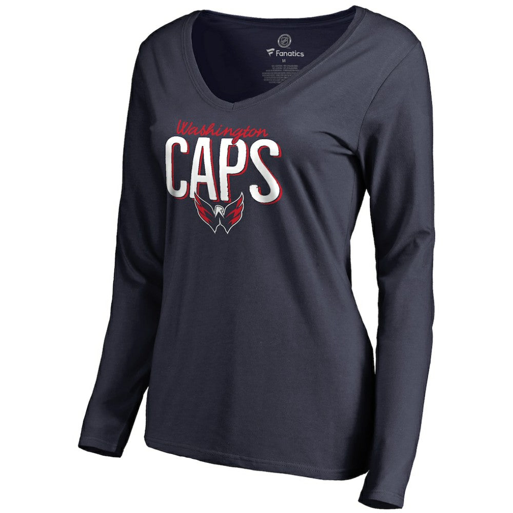 NHL Washington Capitals Women's Nostalgia Long Sleeve T-Shirt - Navy