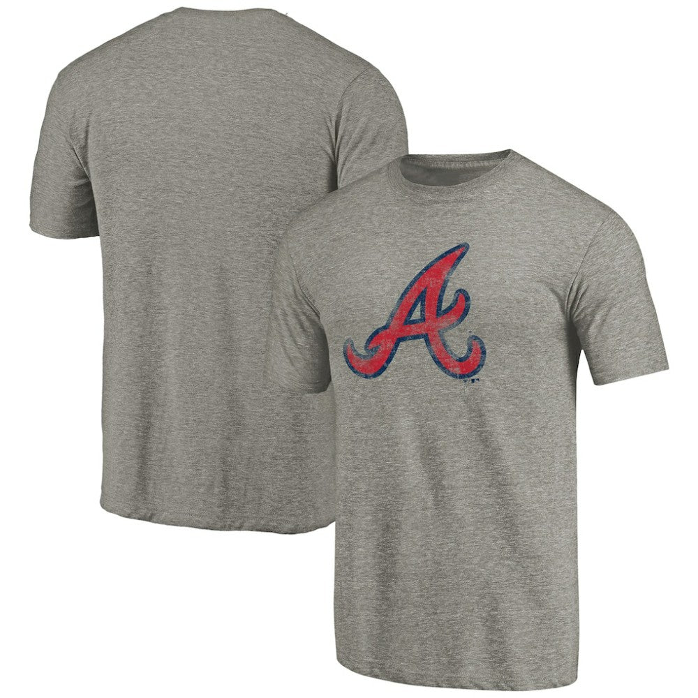 Atlanta Braves Distressed Team 2 Tri-Blend T-Shirt - Ash T-shirts