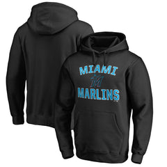 Miami Marlins Victory Arch Pullover Hoodie - Black Hoodies