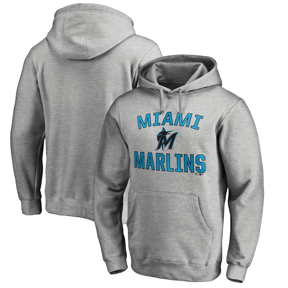 Miami Marlins Victory Arch Pullover Hoodie - Ash Hoodies