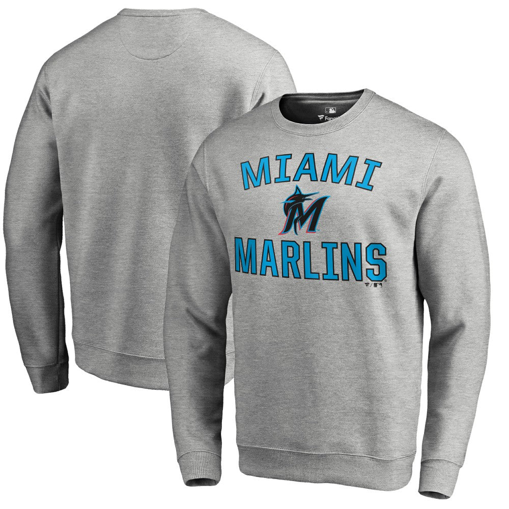 Miami Marlins Victory Arch Pullover Sweatshirt - Ash Pullover