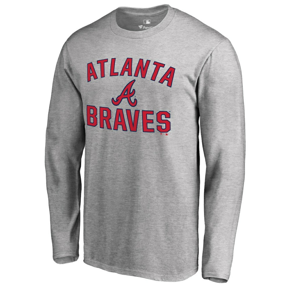 Atlanta Braves Victory Arch Long Sleeve T-Shirt - Ash T-shirts