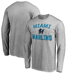 Miami Marlins Victory Arch Long Sleeve T-Shirt - Ash T-shirts