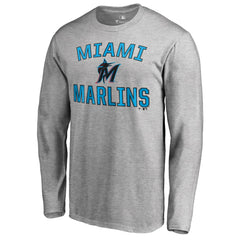 Miami Marlins Victory Arch Long Sleeve T-Shirt - Ash T-shirts