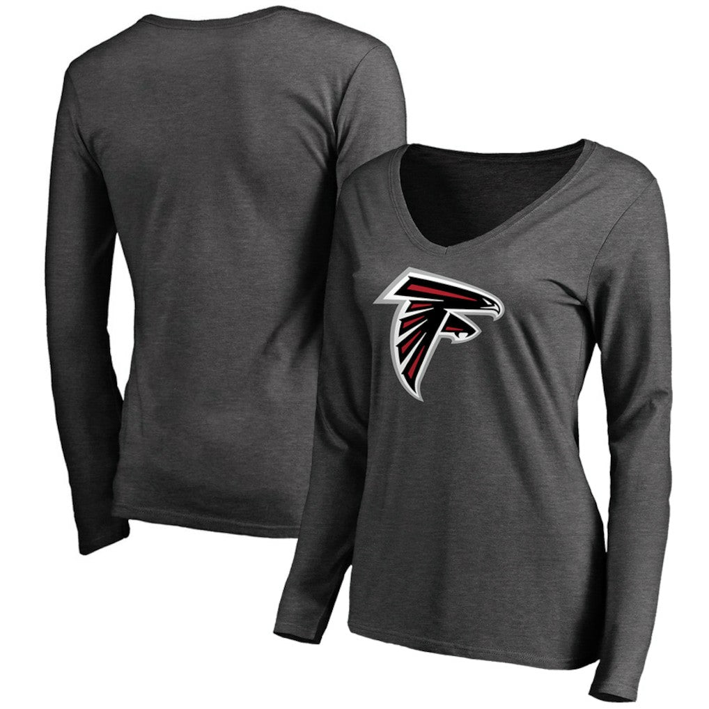 Atlanta Falcons Women's Team Logo Long Sleeve T-Shirt Heathered Gray