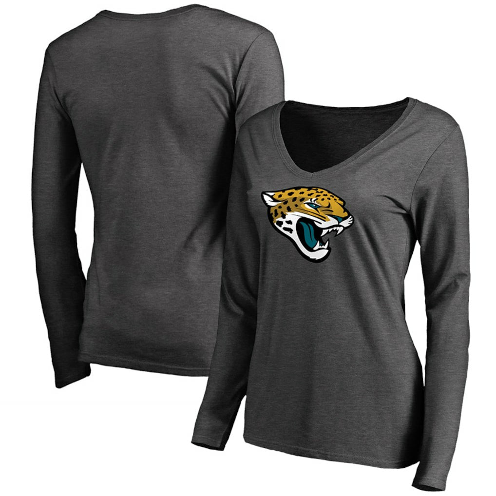 Jacksonville Jaguars Women's Team Logo Long Sleeve T-Shirt Heathered Gray