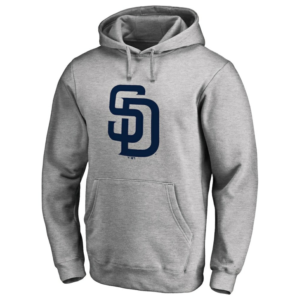 San Diego Padres Official Logo Fitted Pullover Hoodie - Heather Gray Hoodies