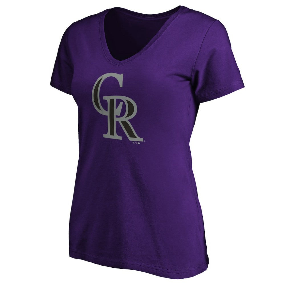 Colorado Rockies Women's Secondary Color Primary Logo T-Shirt - Purple T-shirts