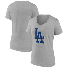 Los Angeles Dodgers Women's Secondary Color Primary Logo T-Shirt - Ash T-shirts