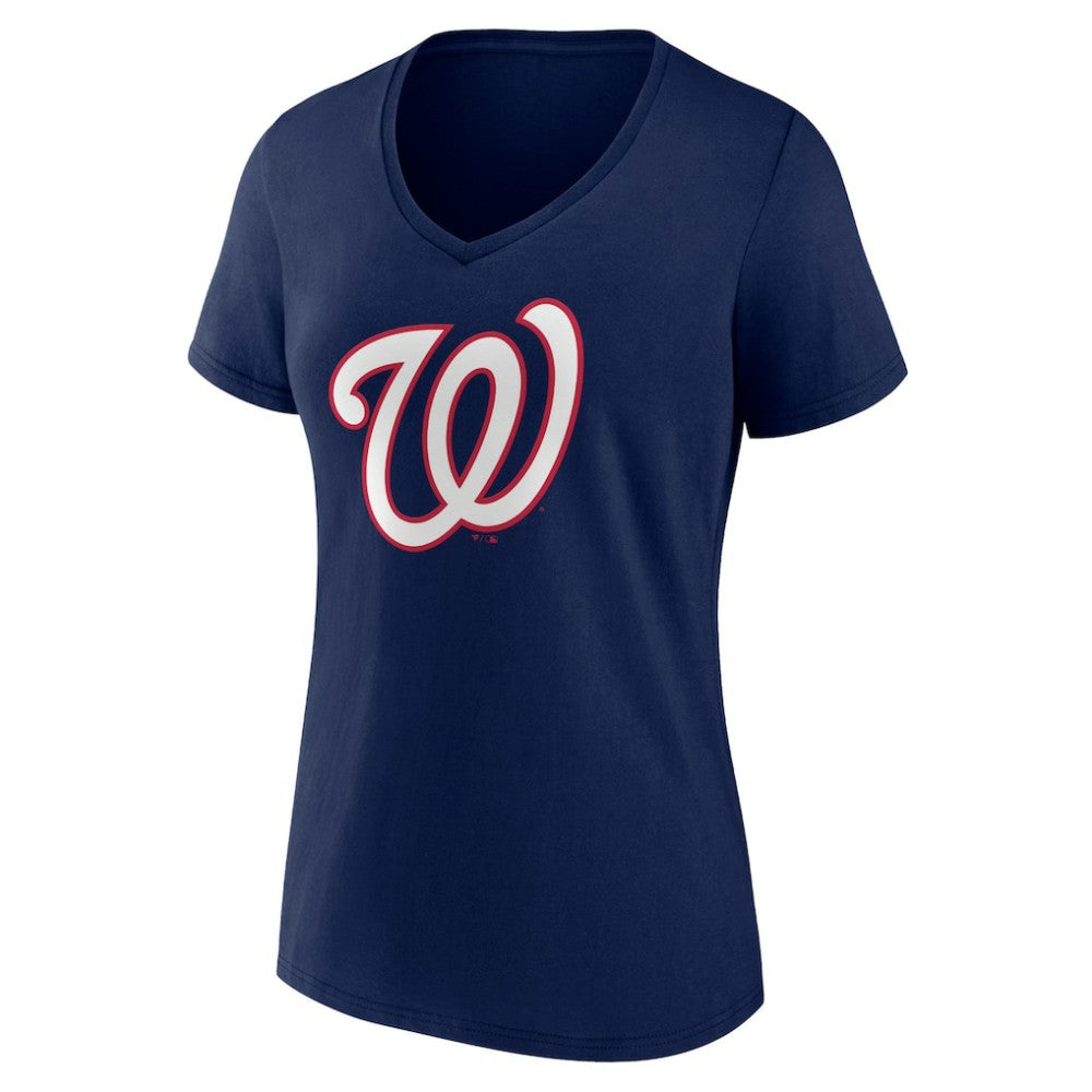 Washington Nationals Women's Secondary Color Primary Logo T-Shirt - Navy T-shirts