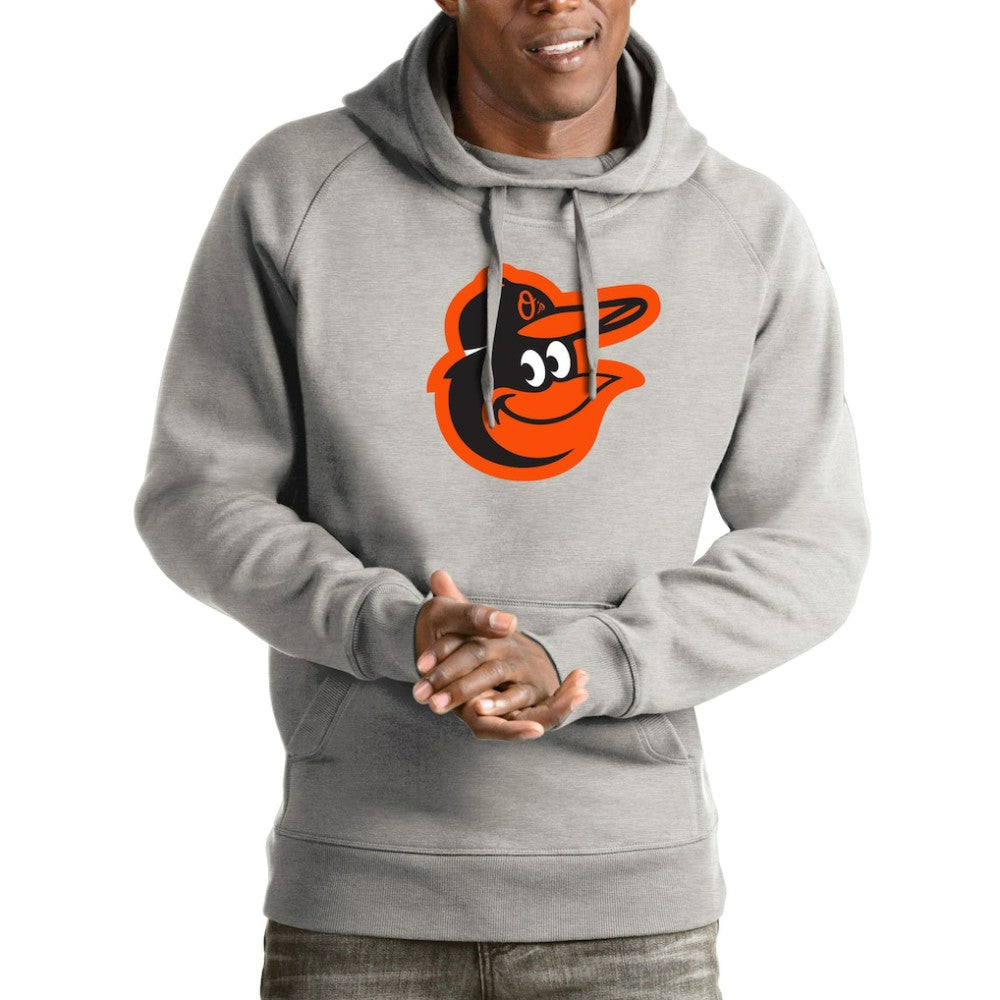 Baltimore Orioles Antigua Victory Pullover Hoodie - Heathered Gray Hoodies