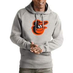 Baltimore Orioles Antigua Victory Pullover Hoodie - Heathered Gray Hoodies