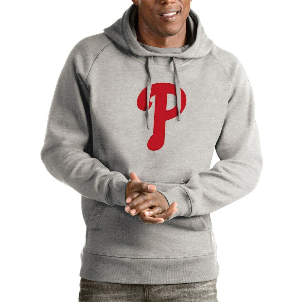 Philadelphia Phillies Antigua Victory Pullover Hoodie - Heathered Gray Hoodies