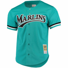 Andre Dawson Florida Marlins Mitchell & Ness Cooperstown Collection Mesh Batting Practice Button-Up Jersey - Teal Jerseys