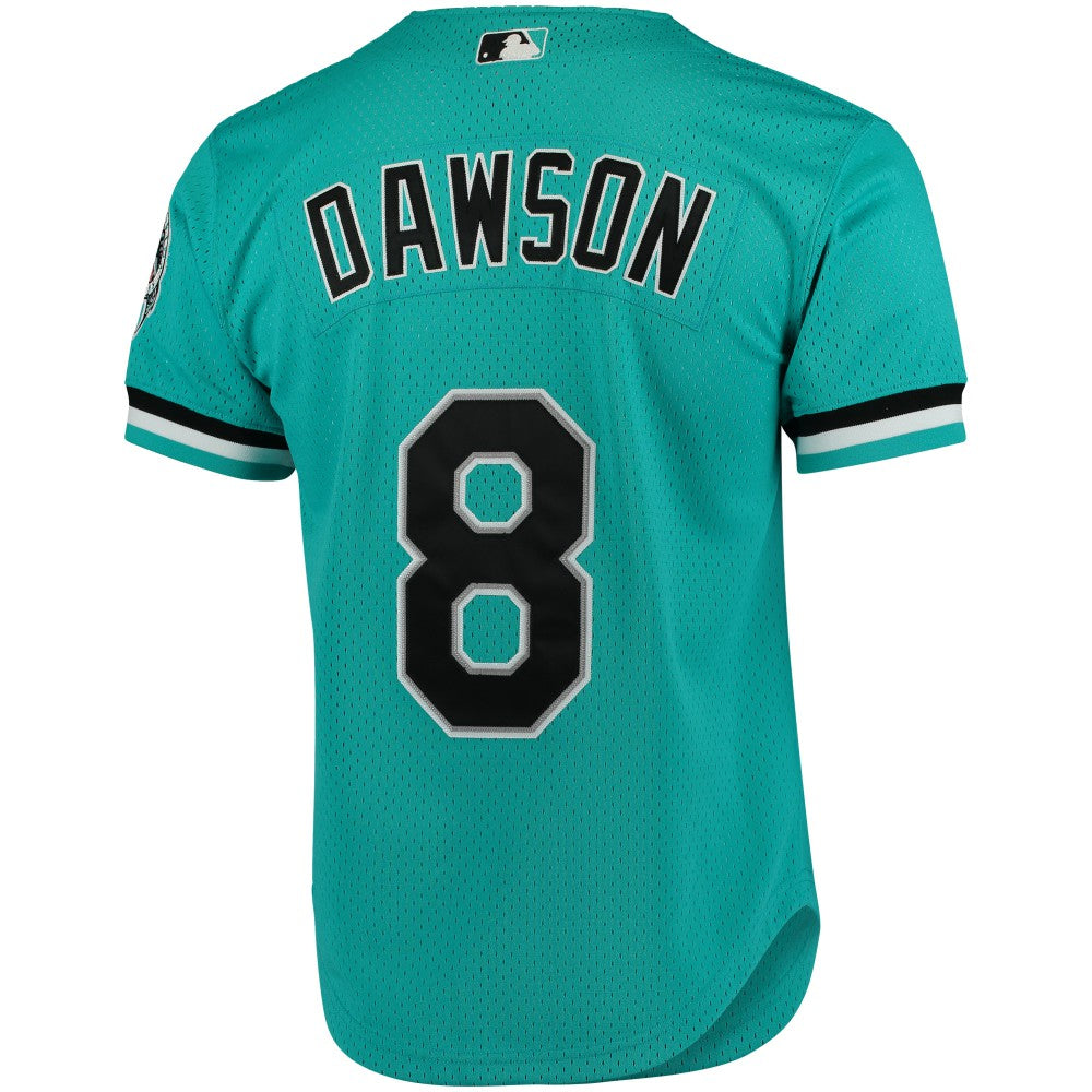 Andre Dawson Florida Marlins Mitchell & Ness Cooperstown Collection Mesh Batting Practice Button-Up Jersey - Teal Jerseys