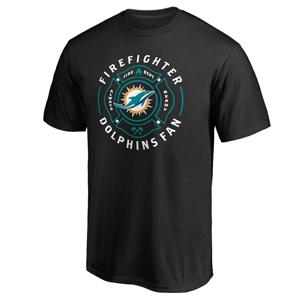 Miami Dolphins Black Firefighter T-Shirt
