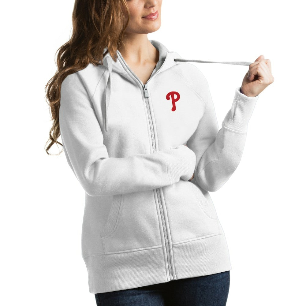 Philadelphia Phillies Antigua Women's Victory Full-Zip Hoodie - White Hoodies