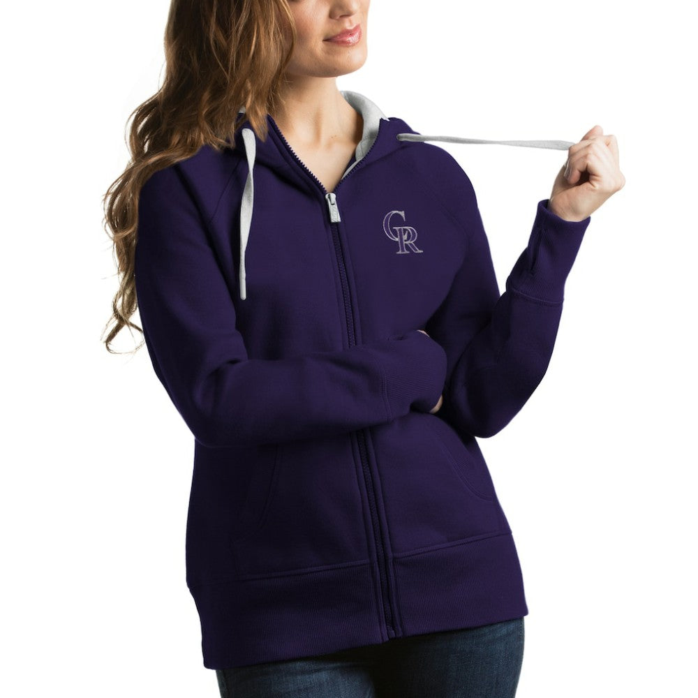 Colorado Rockies Antigua Women's Victory Full-Zip Hoodie - Purple Hoodies