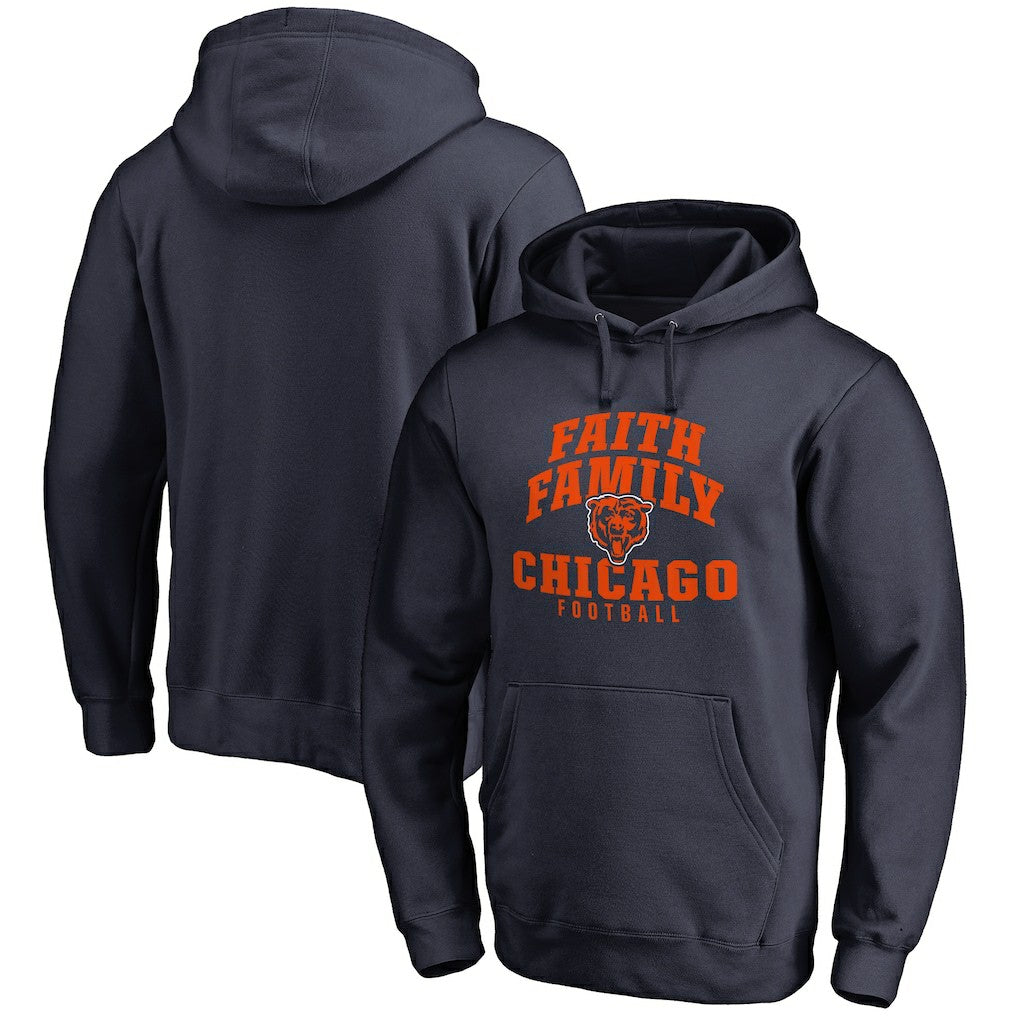 Chicago Bears Faith Family Pullover Hoodie Navy