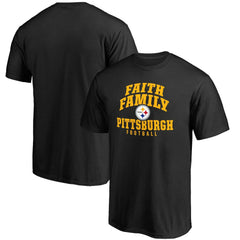 Pittsburgh Steelers Faith Family T-Shirt Black