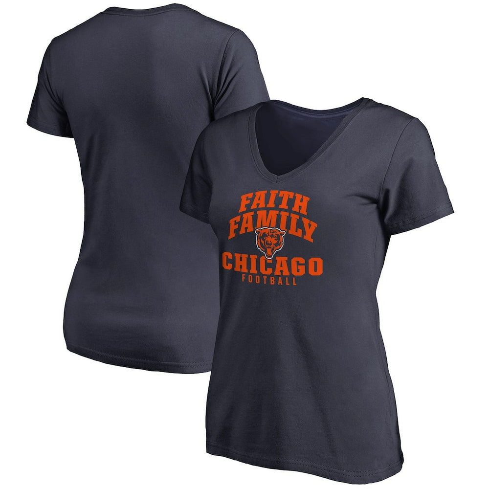 Chicago Bears Women's Faith Family T-Shirt Navy