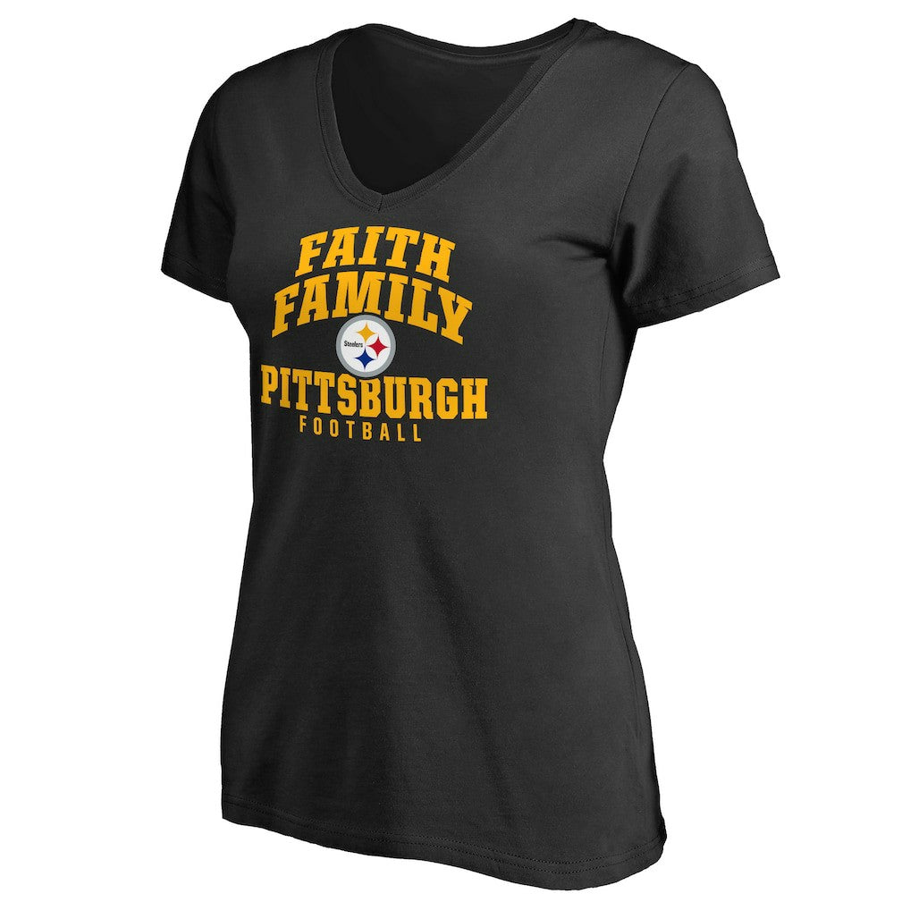 Pittsburgh Steelers Women's Faith Family T-Shirt Black