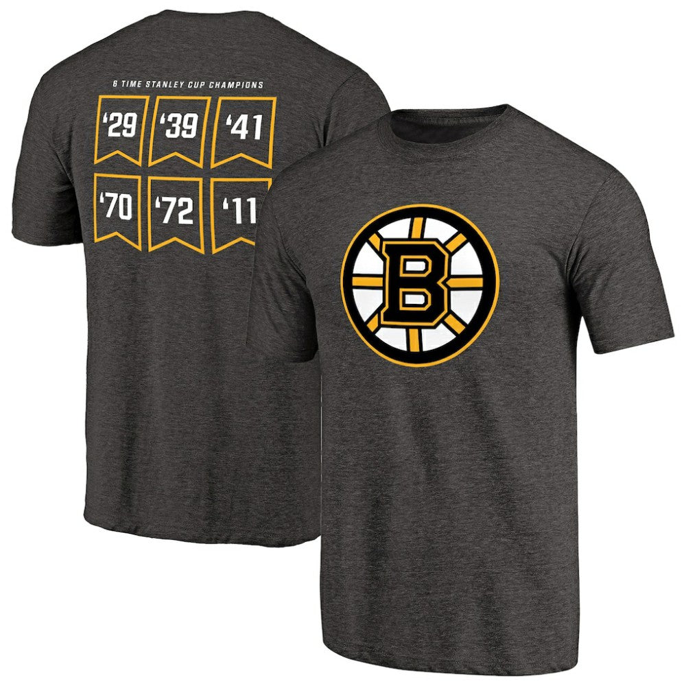 NHL Boston Bruins Raise the Banner Tri-Blend T-Shirt - Heathered Black