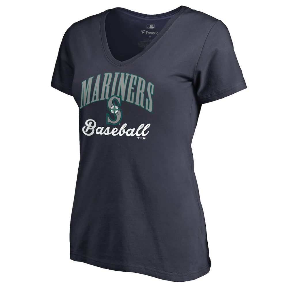Seattle Mariners Women's Victory Script T-Shirt - Navy T-shirts