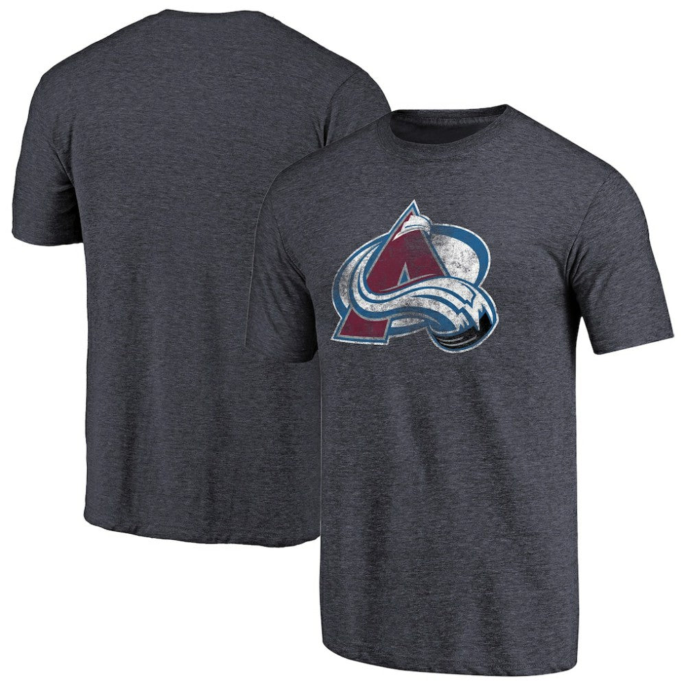 NHL Colorado Avalanche Distressed Team Primary Logo Tri-Blend T-Shirt - Navy