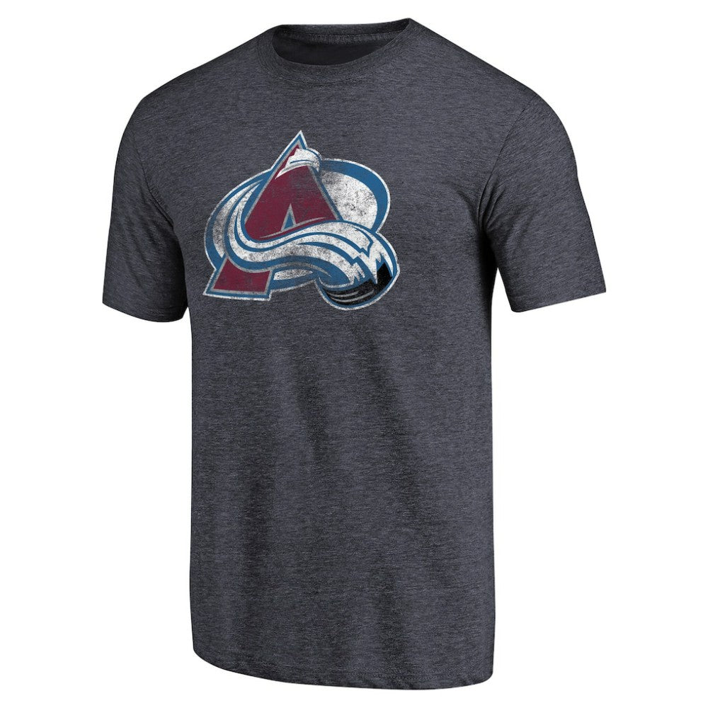 NHL Colorado Avalanche Distressed Team Primary Logo Tri-Blend T-Shirt - Navy